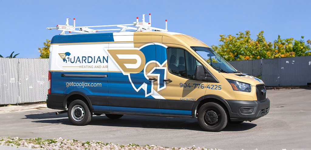 Fleet wrap example - Guardian Heating and Air van